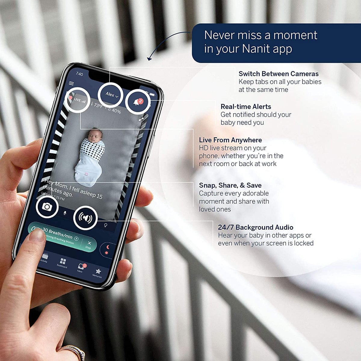 Nanit Pro Smart Baby Monitor & Floor Stand