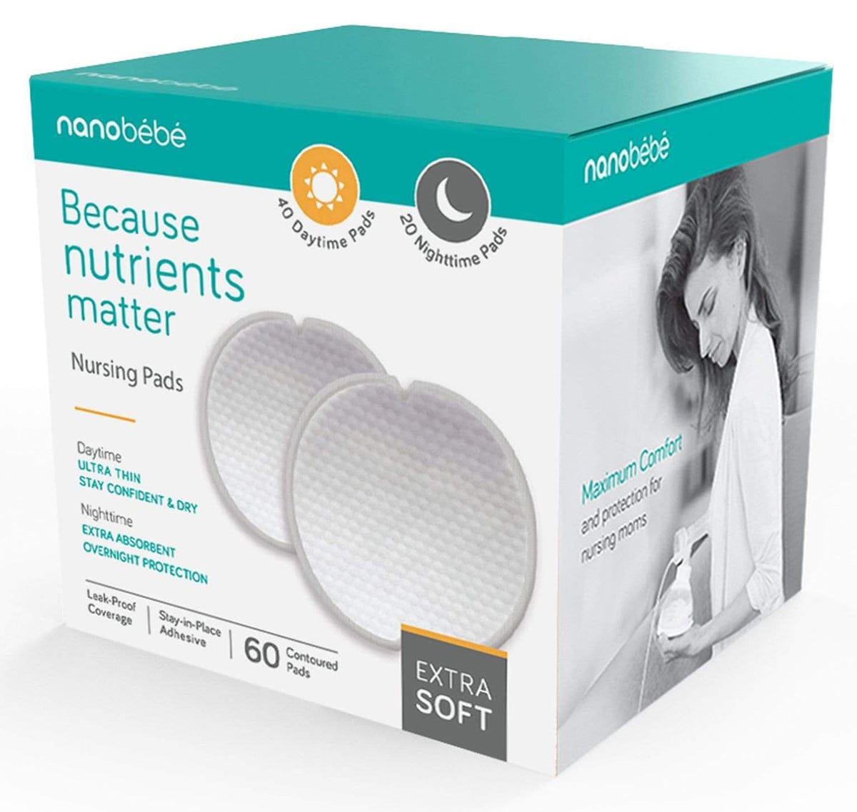 Nanobebe Day & Night Disposable Nursing Pads, 60 ct - FUS3310310