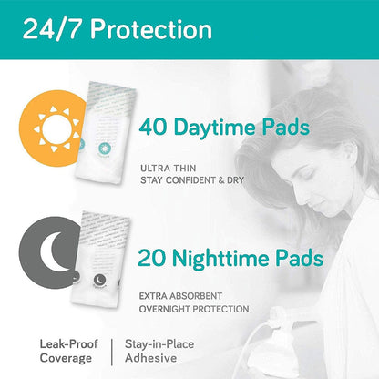 Nanobebe Day & Night Disposable Nursing Pads, 60 ct - FUS3310310