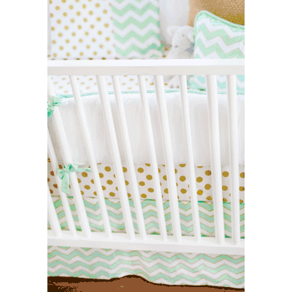 New Arrivals Gold Rush in Mist 4 Piece Crib Bedding Set - NA-GOLDM-4PC