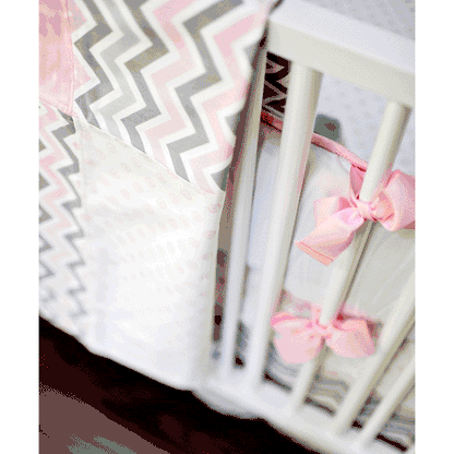 New Arrivals Peace, Love & Pink 4 Piece Baby Crib Bedding Set - NA-PLP-4PC