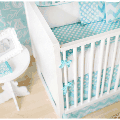 New Arrivals Zig Zag Aqua 4 Piece Baby Crib Bedding Set - NA-ZZQ-4PC