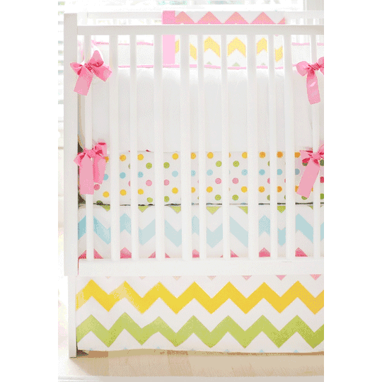 New Arrivals Zig Zag Rainbow 4 Piece Baby Crib Bedding Set - NA-ZZRAIN-4PC