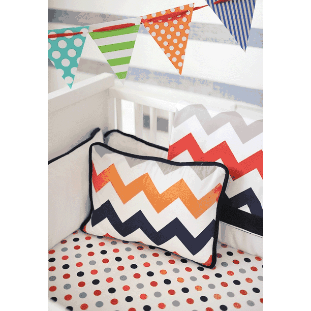 New Arrivals Zig Zag Rugby 3 Piece Baby Crib Bedding Set - NA-ZZRUG-3PC