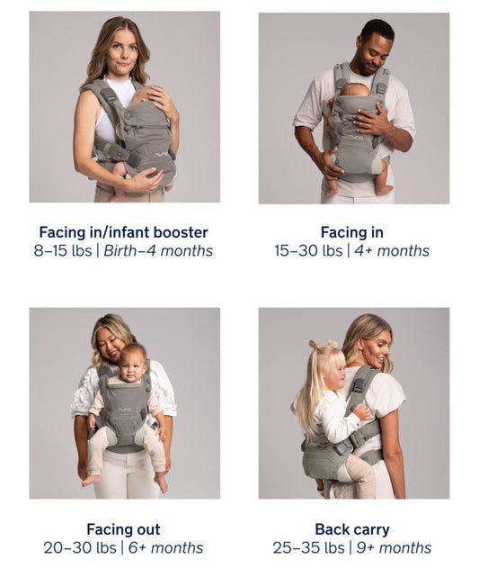 Nuna CUDL Clik 4 in 1 Baby Carrier - Caviar - BC17200CVR