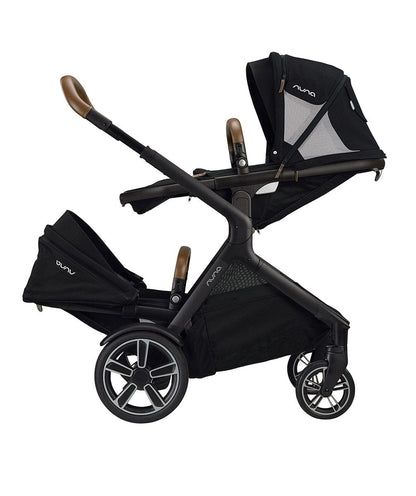 Nuna DEMI Grow Double Stroller with Aire Protect Canopy + Classic Canopy - Caviar