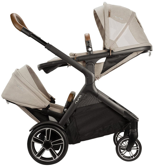 Nuna DEMI Grow Double Stroller with Aire Protect Canopy + Classic Canopy - Hazelwood - ST08122HAZ-AC08117HAZ
