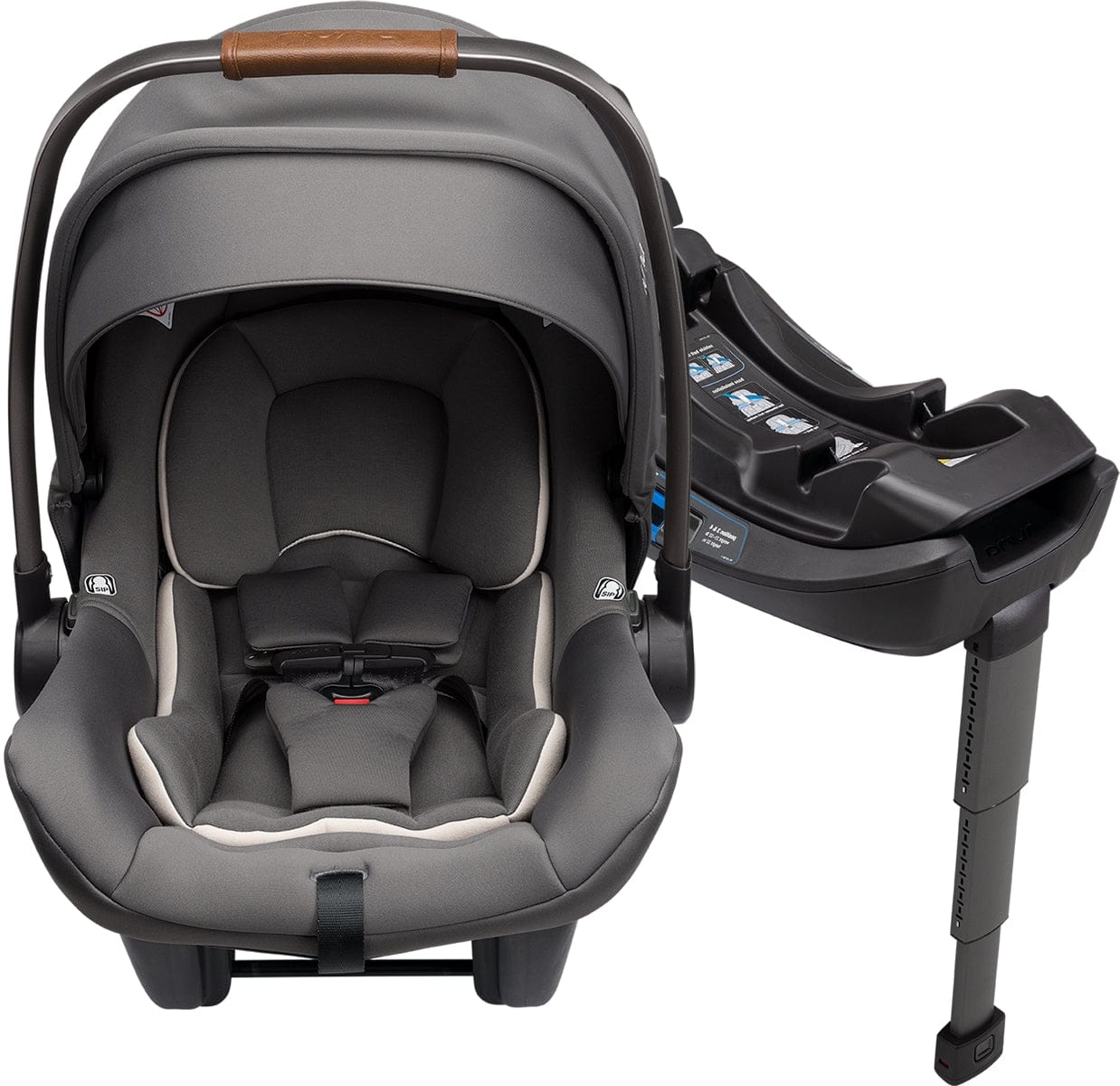 Nuna DEMI Grow + PIPA Lite R Twin Travel System Bundle - Frost/Granite - TWIN-ST08110FRT-CF08508600GRN