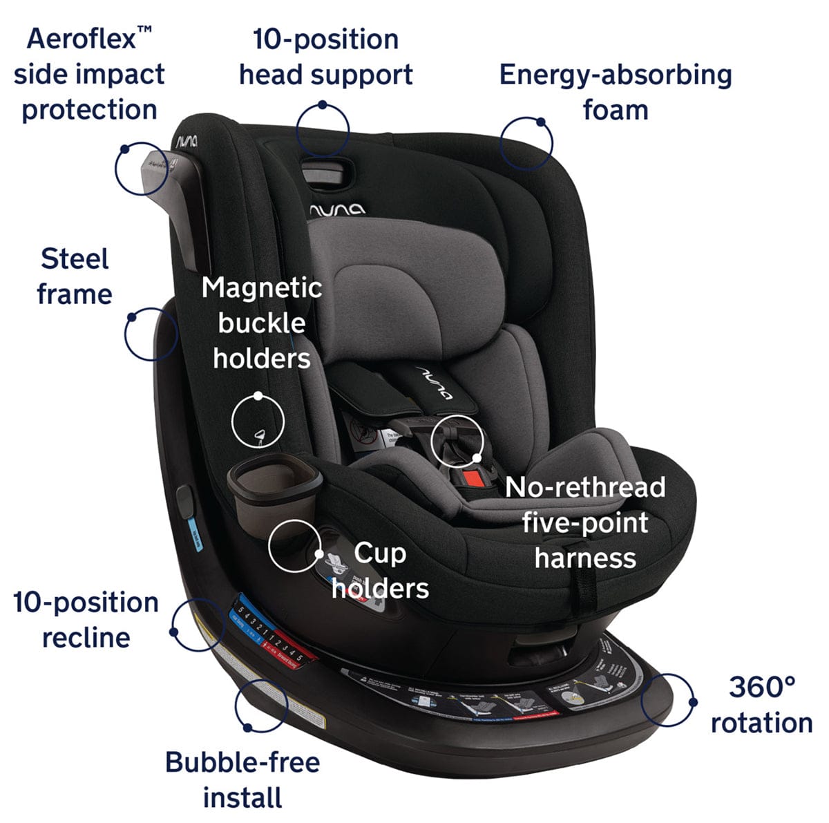 Nuna REVV Rotating Convertible Car Seat - Ocean - CS13600OCN