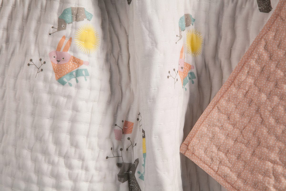 Nursery Works Menagerie Organic Cotton Hand-Quilted Blanket - T18017