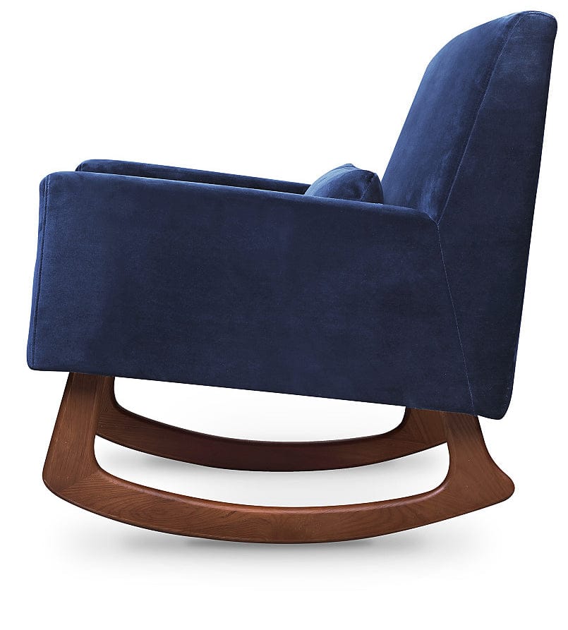 Nursery Works Sleepytime Rocker, Walnut Legs - Navy Velvet - 1085BLV