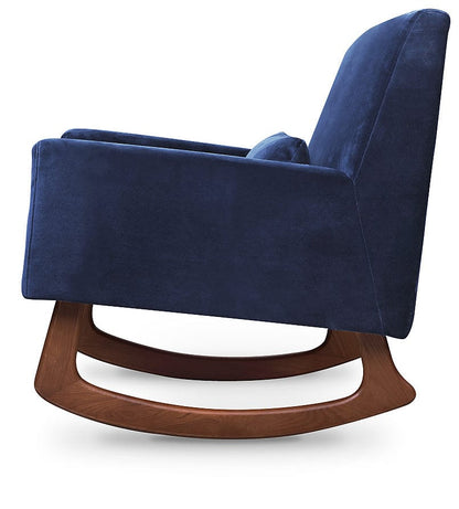 Nursery Works Sleepytime Rocker, Walnut Legs - Navy Velvet - 1085BLV