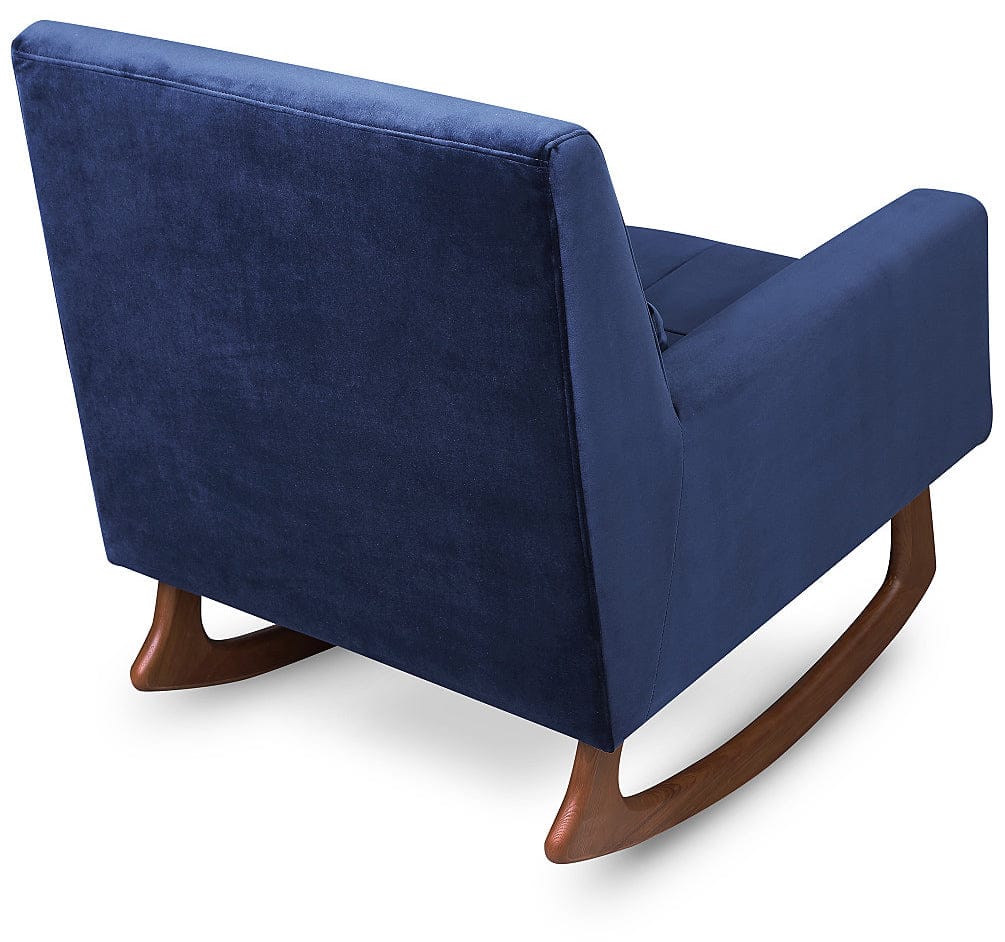 Nursery Works Sleepytime Rocker, Walnut Legs - Navy Velvet - 1085BLV