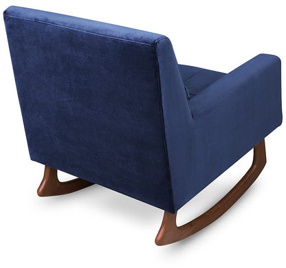 Nursery Works Sleepytime Rocker, Walnut Legs - Navy Velvet - 1085BLV