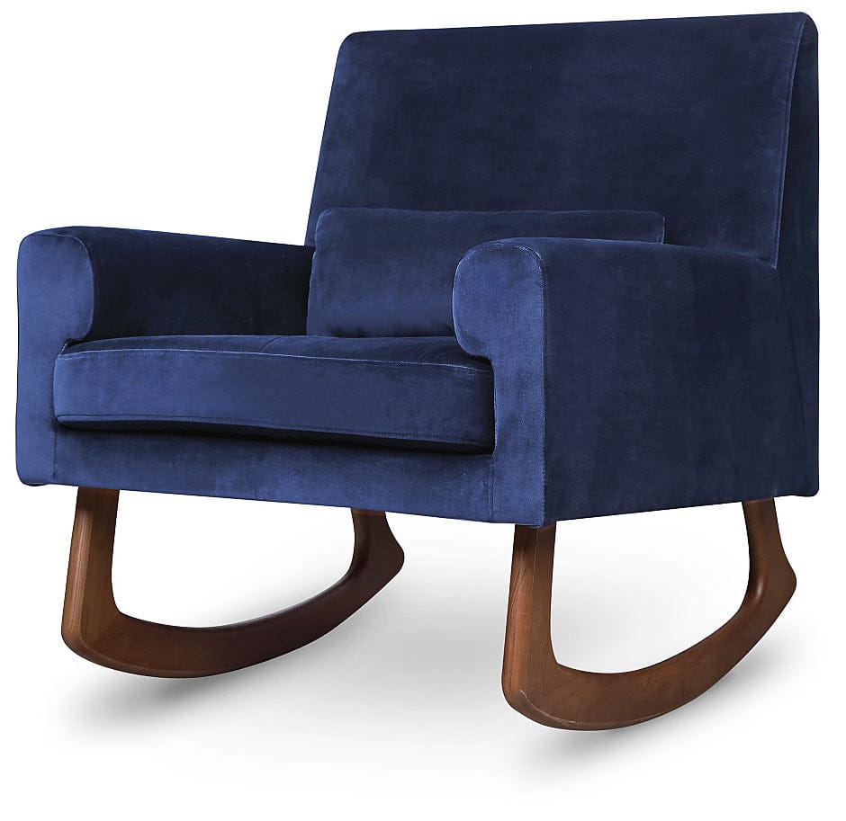 Nursery Works Sleepytime Rocker, Walnut Legs - Navy Velvet - 1085BLV