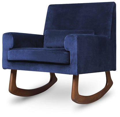 Nursery Works Sleepytime Rocker, Walnut Legs - Navy Velvet - 1085BLV