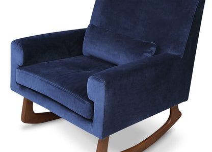 Nursery Works Sleepytime Rocker, Walnut Legs - Navy Velvet - 1085BLV