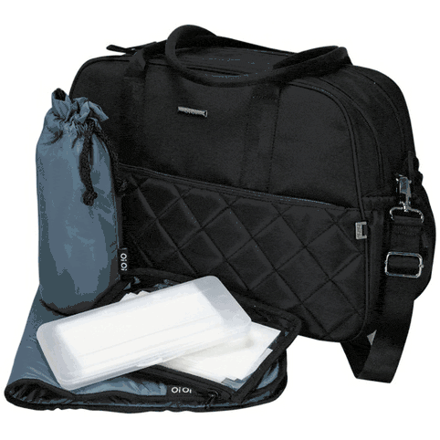 OiOi Black Quilted Carry All Diaper Bag - 6176