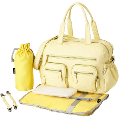 OiOi Faux Lizard Carryall Diaper Bag in French Vanilla - 6636