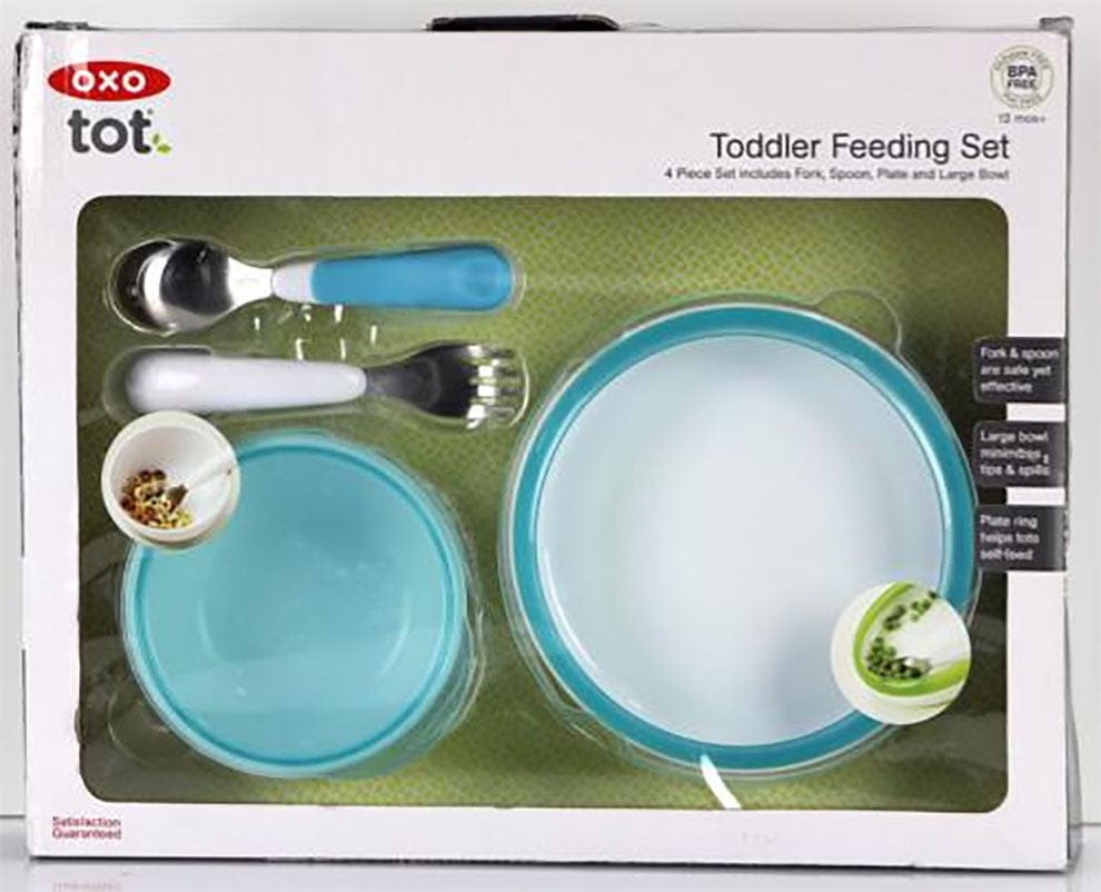 OXO Tot 4 Piece Feeding Set in Aqua - 6107300