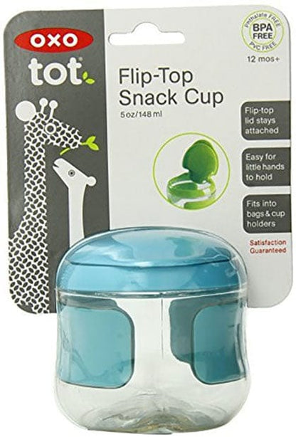 OXO Tot Flip Top Snack Cup in Aqua - 6104400