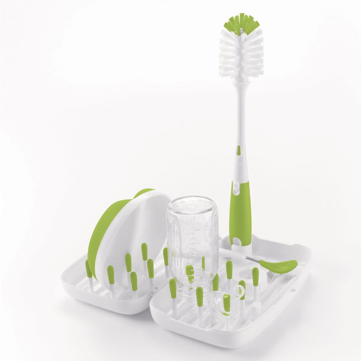 OXO Tot On-The-Go Drying Rack and Bottle Brush - Green - 6230700