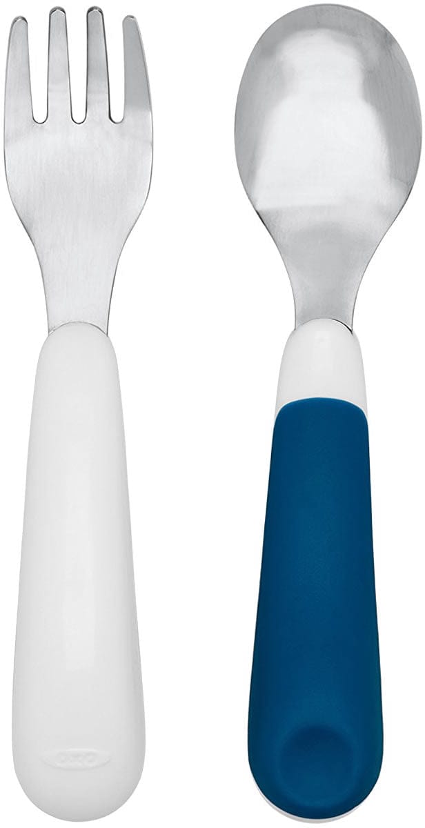 OXO Tot On-the-Go Fork & Spoon Set - Navy