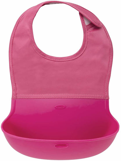 OXO Tot Roll Up Bib, 2-pack - Gray & Pink - 61118700