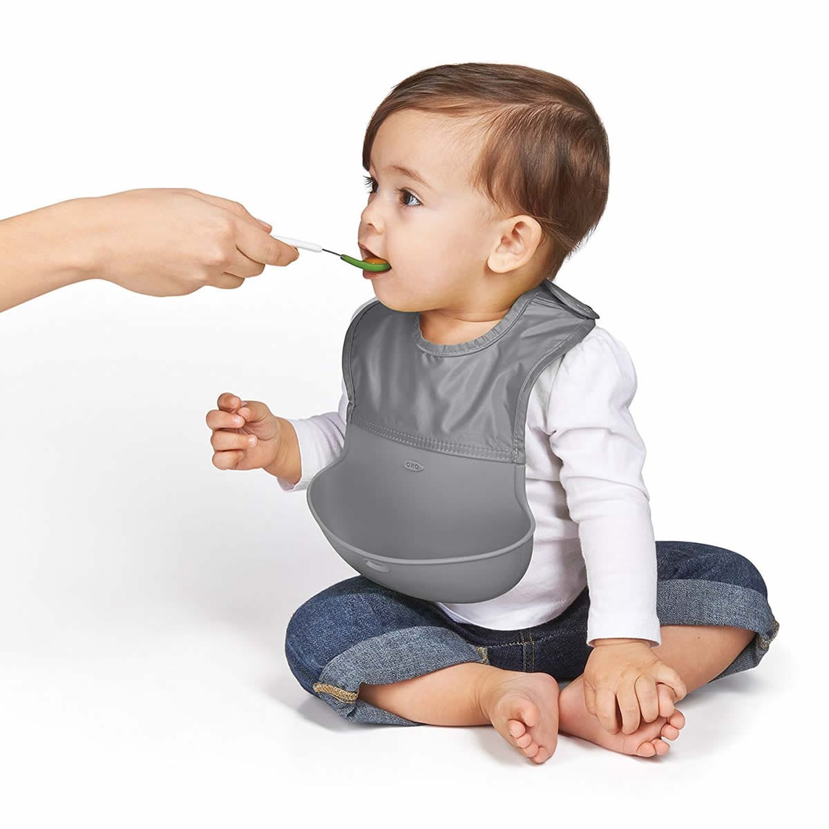 OXO Tot Roll Up Bib, 2-pack - Gray & Pink - 61118700