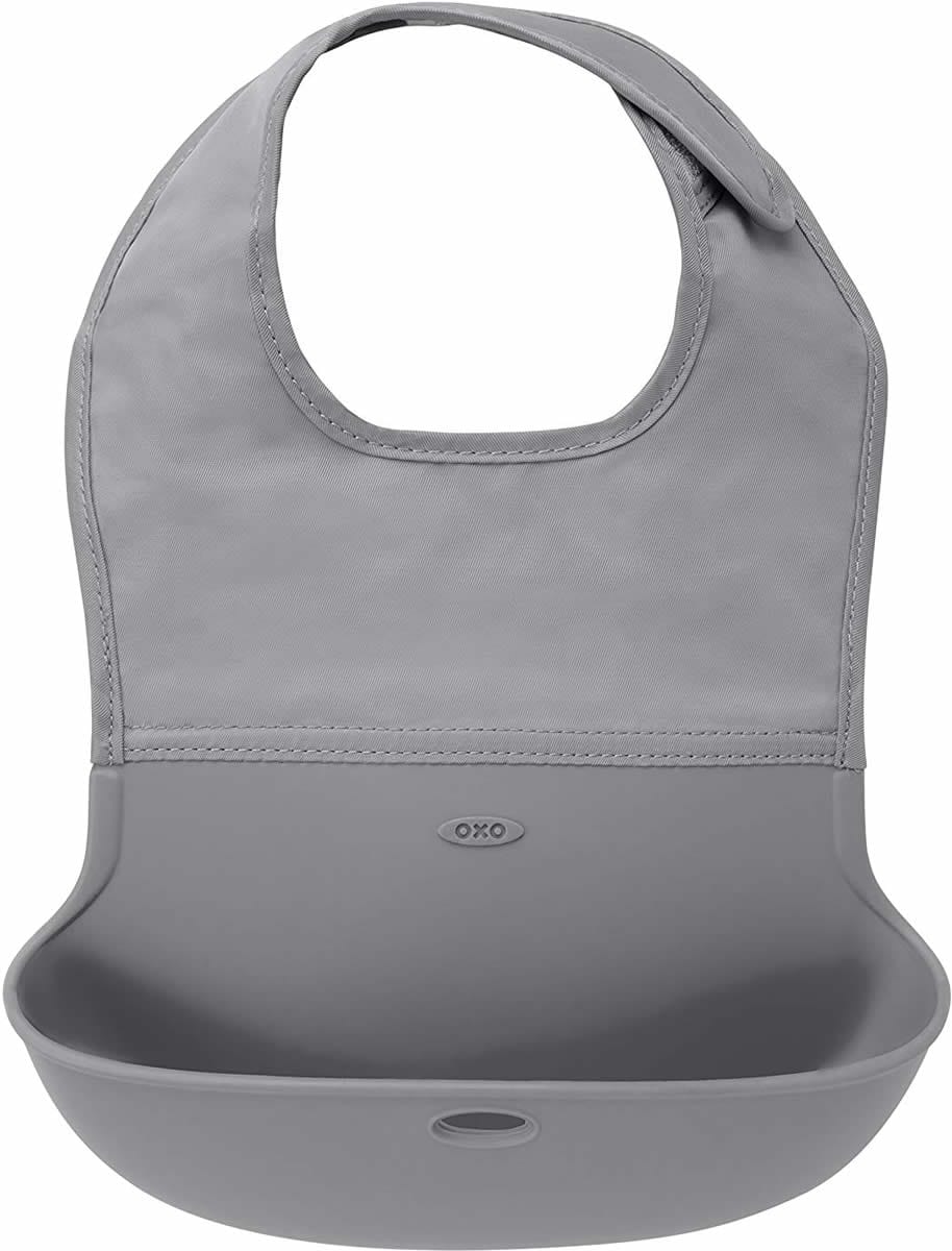 OXO Tot Roll Up Bib, 2-pack - Gray & Pink - 61118700