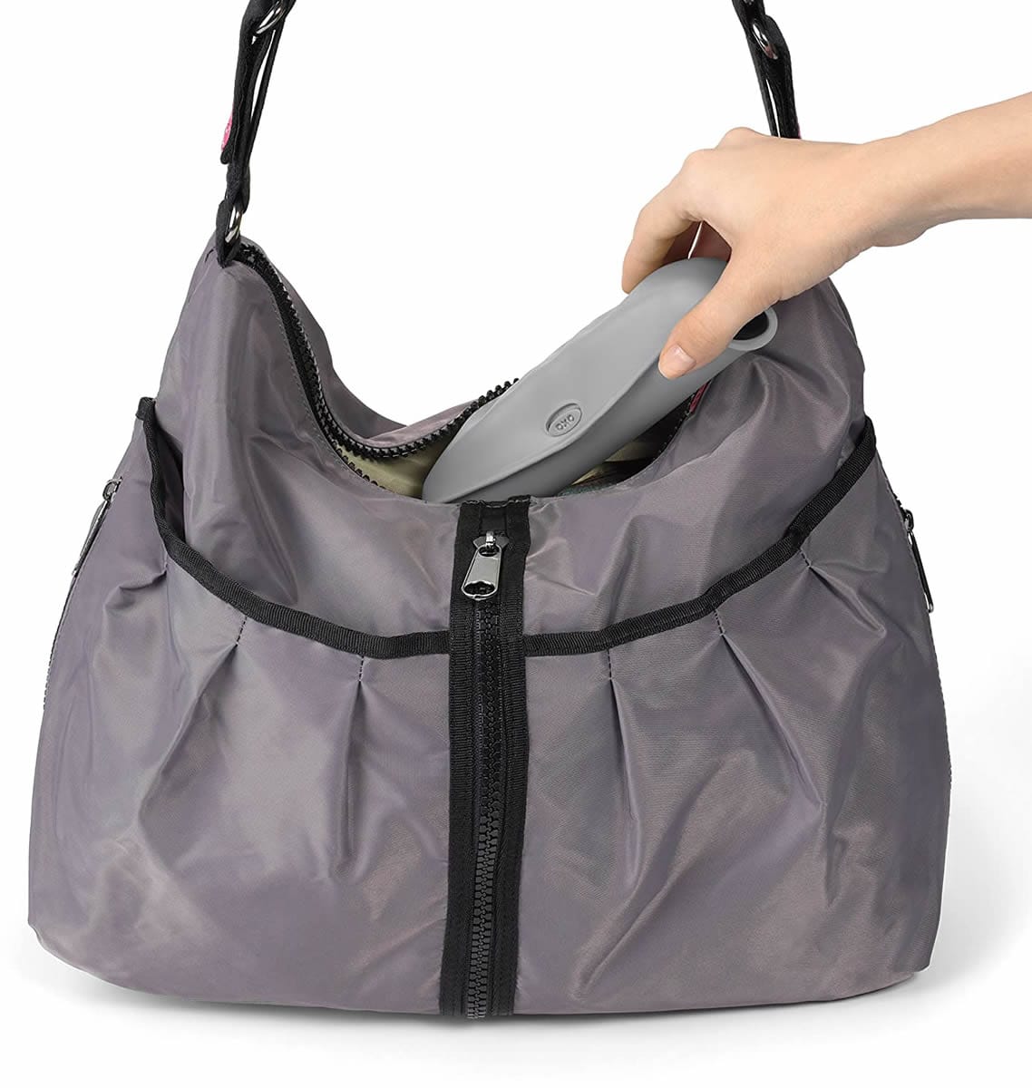 OXO Tot Roll Up Bib, 2-pack - Gray & Pink - 61118700