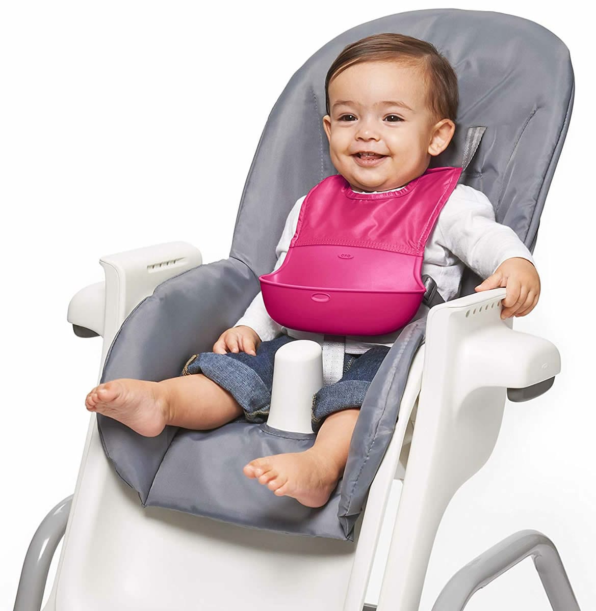 OXO Tot Roll Up Bib, 2-pack - Pink & Teal - 61138800