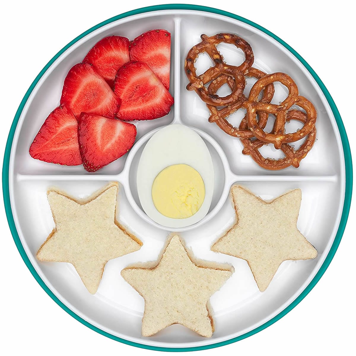 OXO Tot Stick & Stay Divided Plate - Teal - 61121200