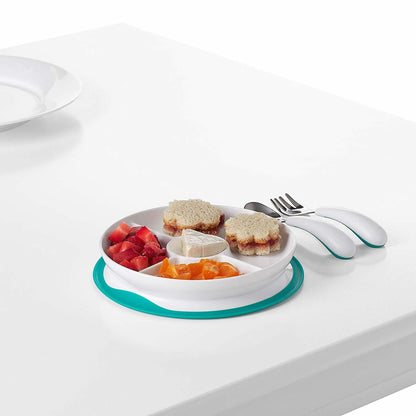 OXO Tot Stick & Stay Divided Plate - Teal - 61121200