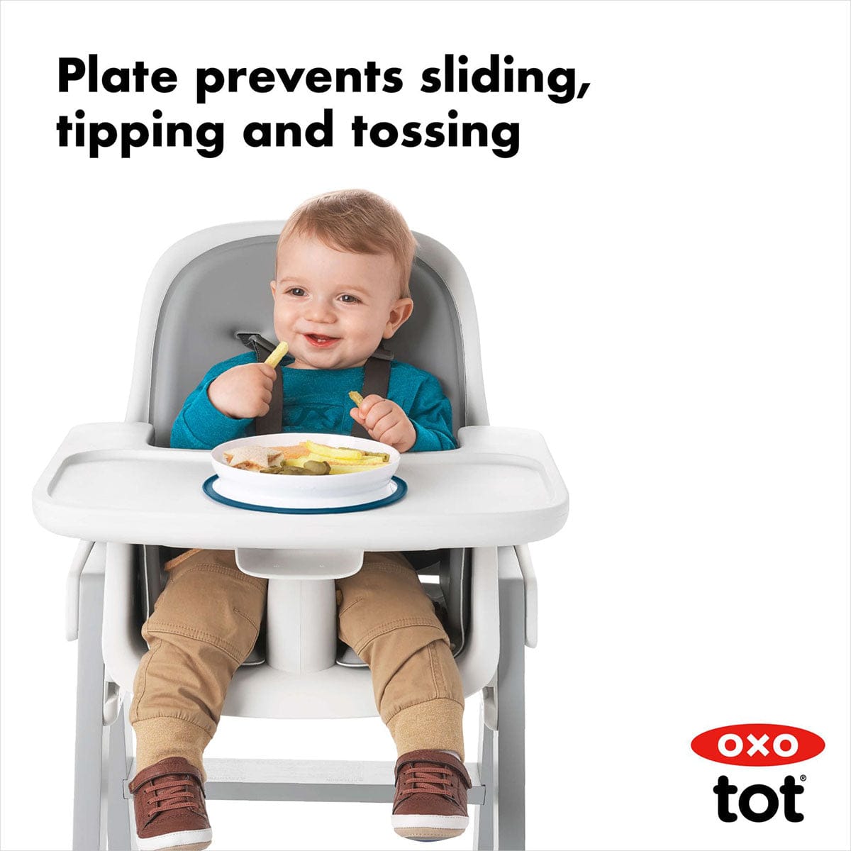 OXO Tot Stick & Stay Plate - Navy - 61121000