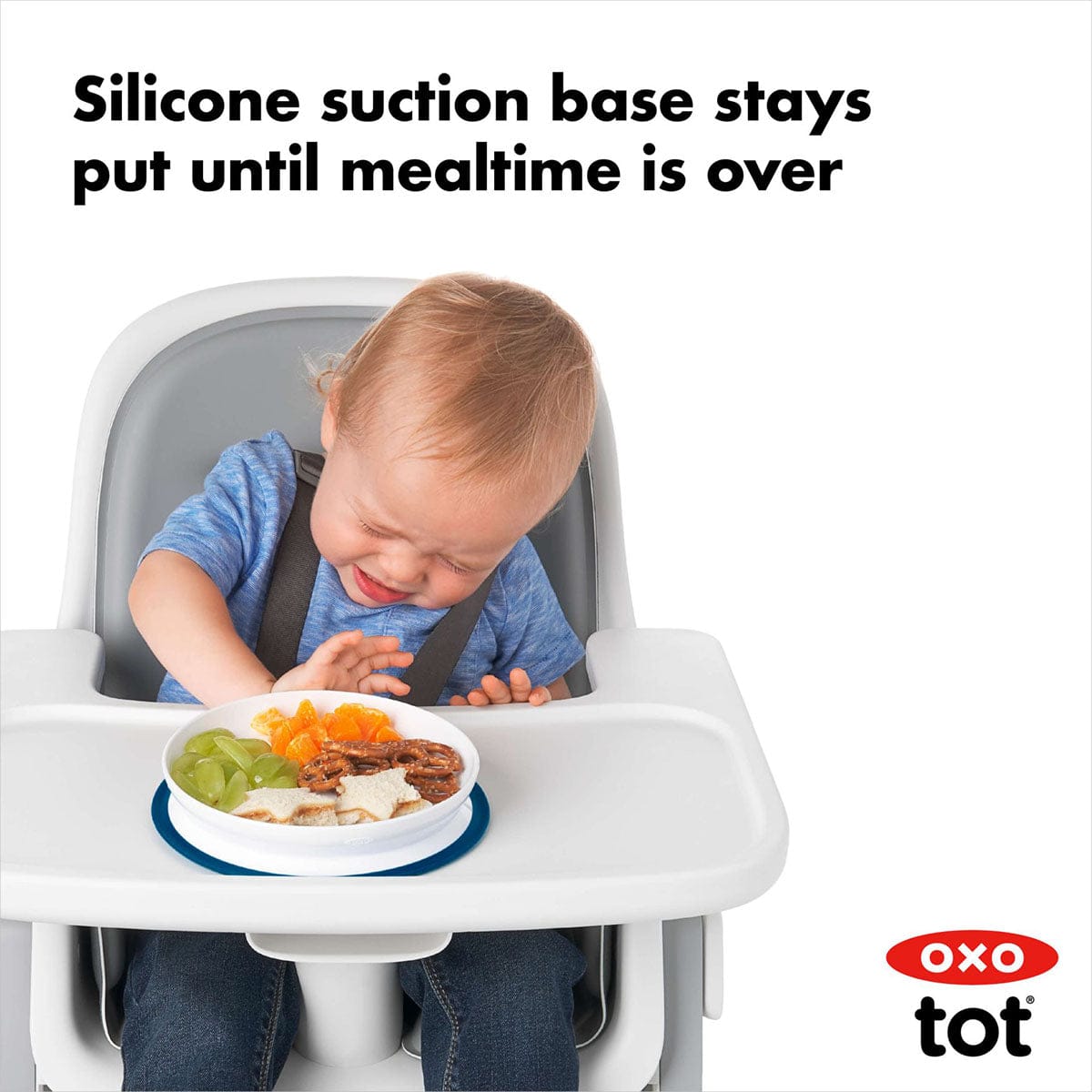 OXO Tot Stick & Stay Plate - Navy - 61121000