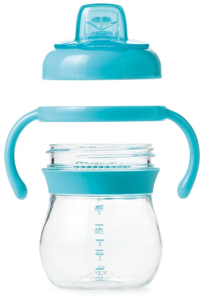 OXO Tot Transitions Soft Spout Sippy Cup with Removable Handles, 6 oz - Aqua