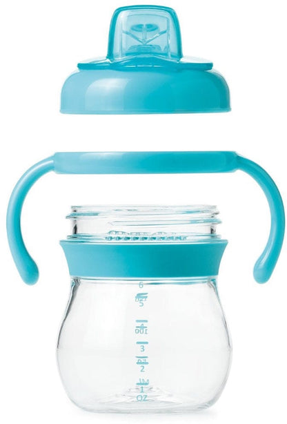OXO Tot Transitions Soft Spout Sippy Cup with Removable Handles, 6 oz - Aqua
