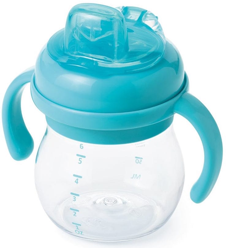 OXO Tot Transitions Soft Spout Sippy Cup with Removable Handles, 6 oz - Aqua