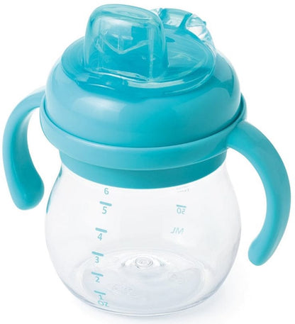 OXO Tot Transitions Soft Spout Sippy Cup with Removable Handles, 6 oz - Aqua