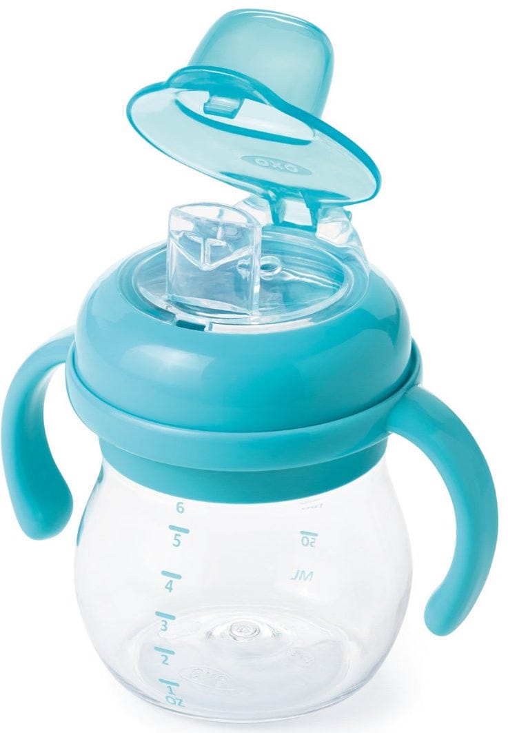 OXO Tot Transitions Soft Spout Sippy Cup with Removable Handles, 6 oz - Aqua