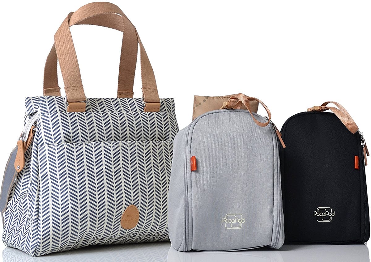 PacaPod Richmond Diaper Bag - Navy Herringbone