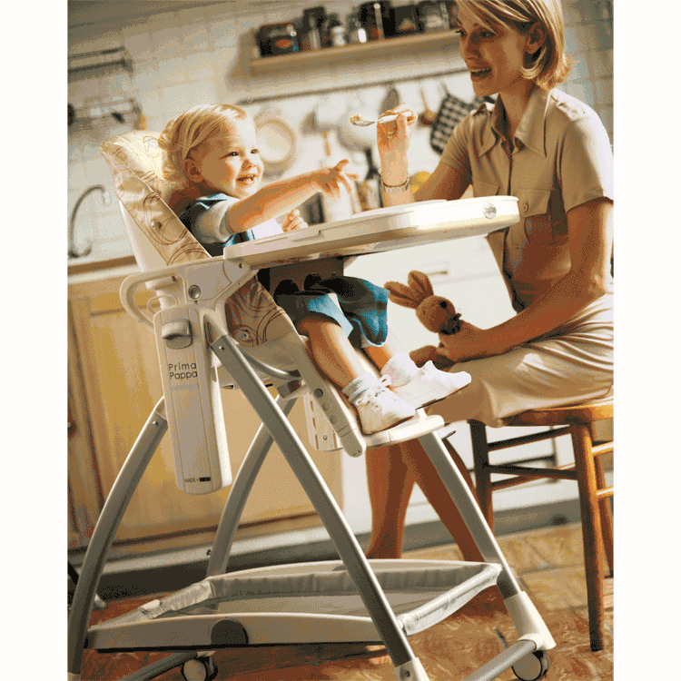 Peg Perego 2010 Prima Pappa Newborn High Chair in Circles Color with UPHOLSTERY DEFECT