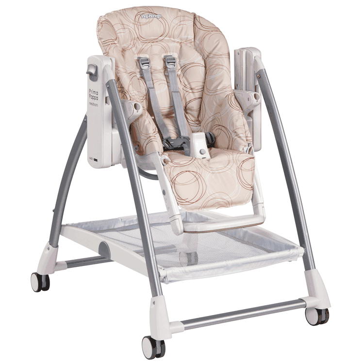 Peg Perego 2010 Prima Pappa Newborn High Chair in Circles Color with UPHOLSTERY DEFECT
