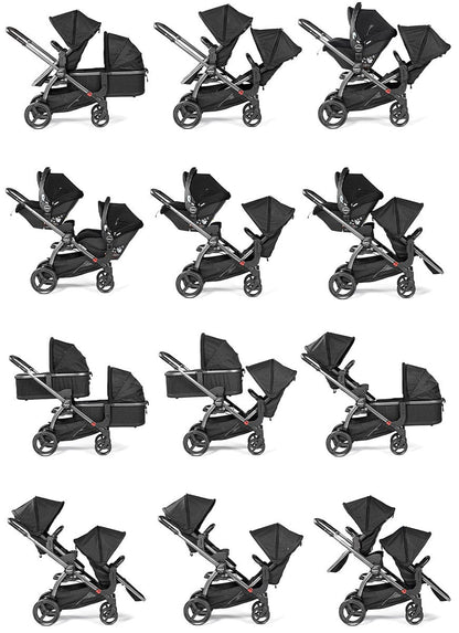 Peg Perego YPSI + Primo Viaggio 4-35 Nido Twin Travel System Bundle - Onyx - IP1528NA00SO13DX13-TWIN-TS
