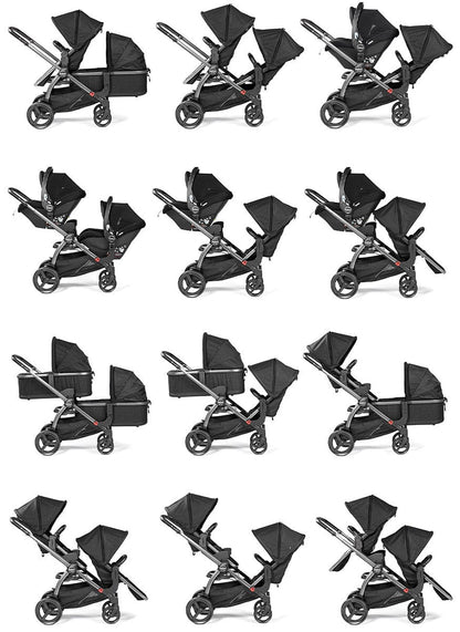 Peg Perego YPSI Double Stroller Bundle - City Grey - IP1528NA00BA53VG13-DBL