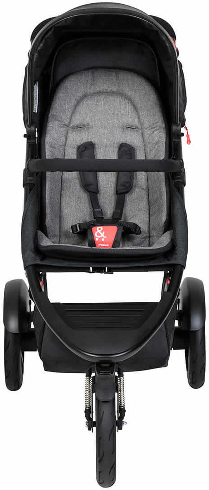 Phil & Teds Dash Stroller & Liner - Black/Charcoal - PT-DASH-V6-5-COAL