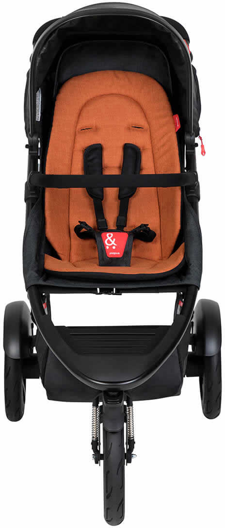 Phil & Teds Dash Stroller & Liner - Black/Rust - PT-DASH-V6-5-RUST