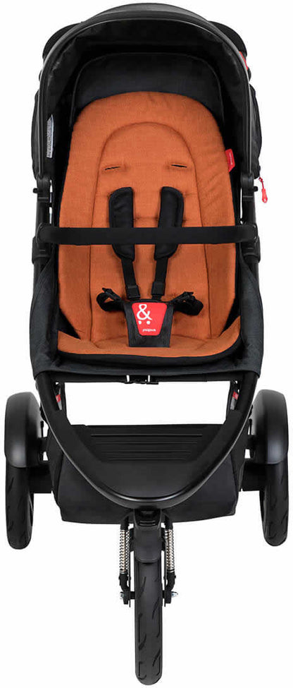 Phil & Teds Dash Stroller & Liner - Black/Rust - PT-DASH-V6-5-RUST