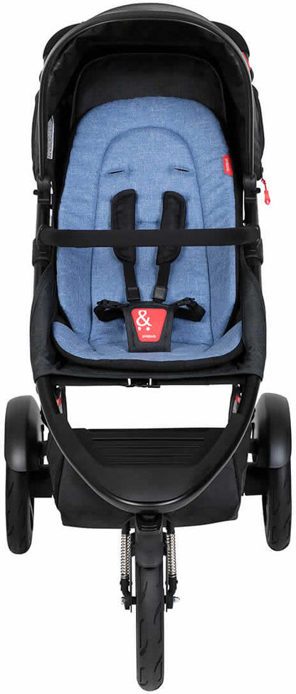 Phil & Teds Dash Stroller & Liner - Black/Sky - PT-DASH-V6-5-SKY